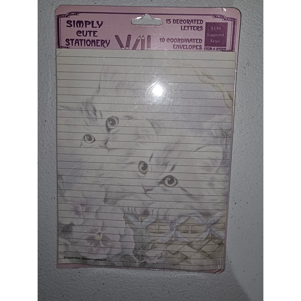 Vintage Simply Cute Stationery Set Pastel Cats Letter Writing Paper Sealed NOS